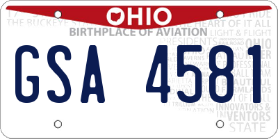 OH license plate GSA4581
