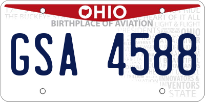 OH license plate GSA4588