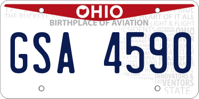 OH license plate GSA4590