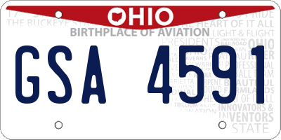 OH license plate GSA4591