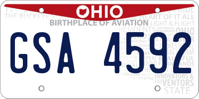 OH license plate GSA4592