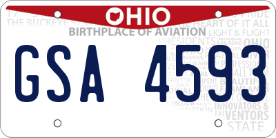 OH license plate GSA4593