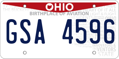 OH license plate GSA4596