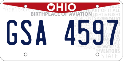 OH license plate GSA4597