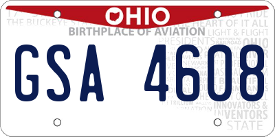 OH license plate GSA4608