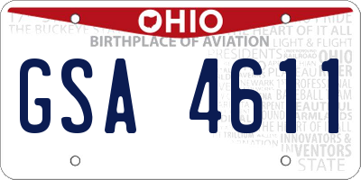 OH license plate GSA4611