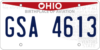 OH license plate GSA4613