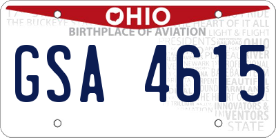 OH license plate GSA4615