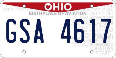 OH license plate GSA4617