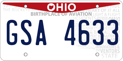 OH license plate GSA4633