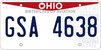 OH license plate GSA4638