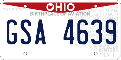 OH license plate GSA4639