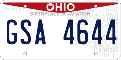 OH license plate GSA4644