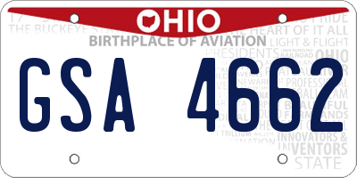 OH license plate GSA4662