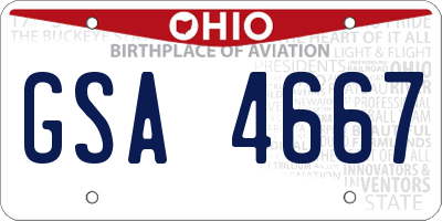 OH license plate GSA4667