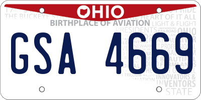 OH license plate GSA4669