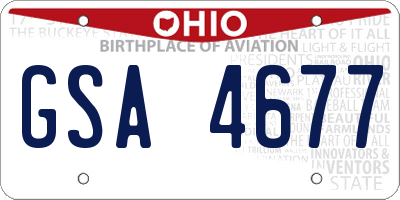 OH license plate GSA4677