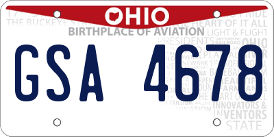 OH license plate GSA4678