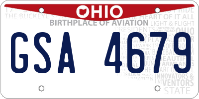 OH license plate GSA4679