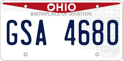 OH license plate GSA4680