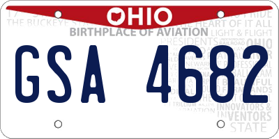 OH license plate GSA4682