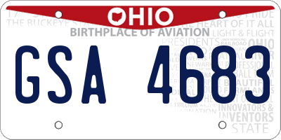 OH license plate GSA4683