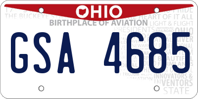 OH license plate GSA4685