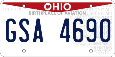 OH license plate GSA4690