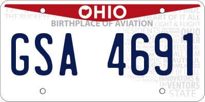 OH license plate GSA4691