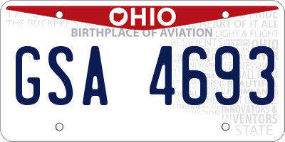 OH license plate GSA4693