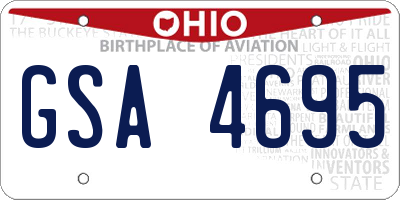 OH license plate GSA4695