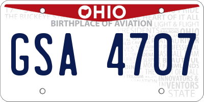 OH license plate GSA4707