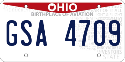 OH license plate GSA4709