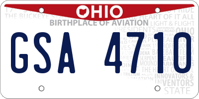 OH license plate GSA4710