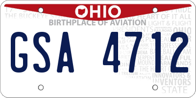 OH license plate GSA4712