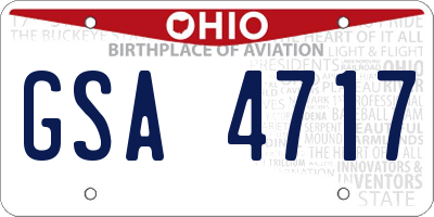 OH license plate GSA4717