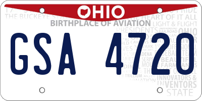 OH license plate GSA4720