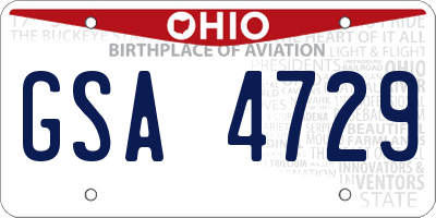 OH license plate GSA4729