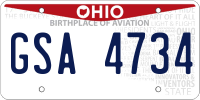 OH license plate GSA4734