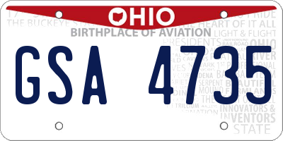 OH license plate GSA4735