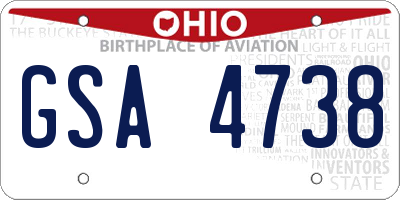 OH license plate GSA4738