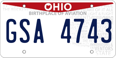 OH license plate GSA4743