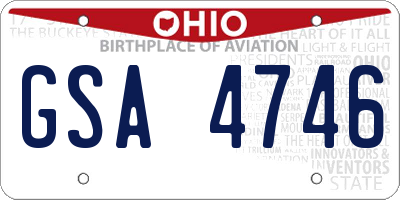 OH license plate GSA4746