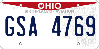 OH license plate GSA4769