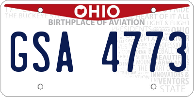 OH license plate GSA4773