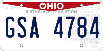 OH license plate GSA4784