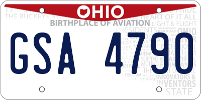 OH license plate GSA4790