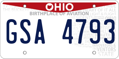 OH license plate GSA4793