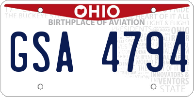 OH license plate GSA4794