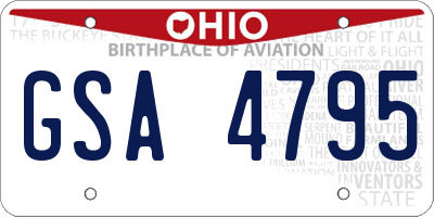 OH license plate GSA4795